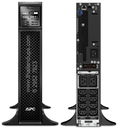APC Smart-UPS On-Line, 3kVA, Tower, 230V, 8x C13+2x C19 IEC outlets, SmartSlot, Extended runtime, W/O rail kit - SRT3000XLI